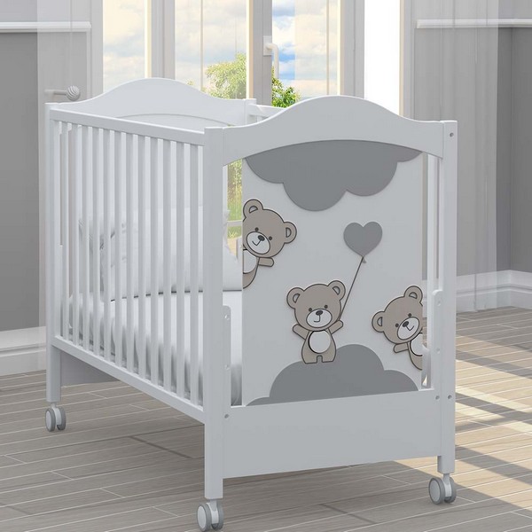 Продукт BAMBINO CASA - Комплект бебешко креватче Tre Orsetti + скрин с пуш механизми Tre Orsetti grigio - 0 - BG Hlapeta